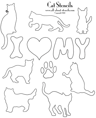 simple cat stencil designs